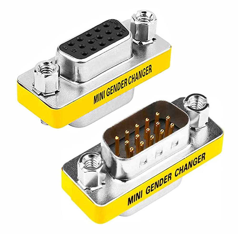 SVGA VGA 15 Pin Female To Male M/F HD Gender Changer Adapter Coupler Changer