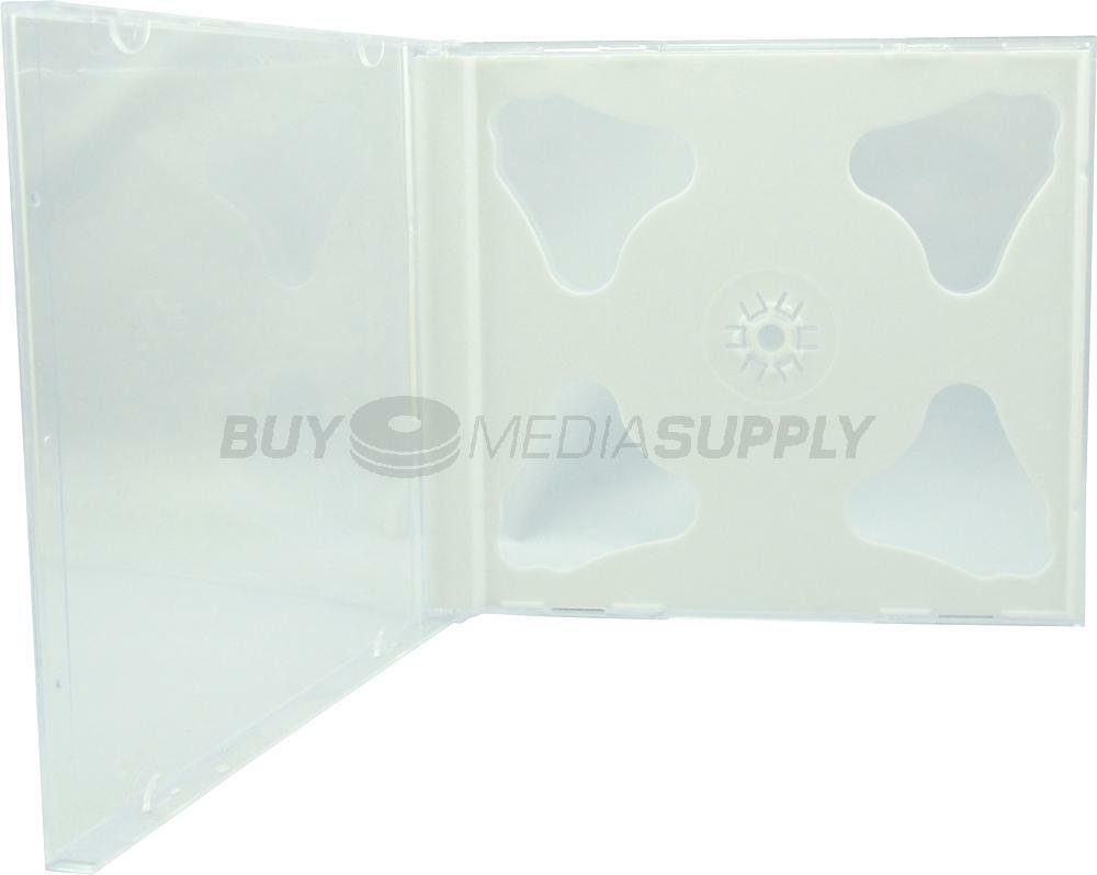 10.4mm Standard White Color Double 2 Discs CD Jewel Case Lot