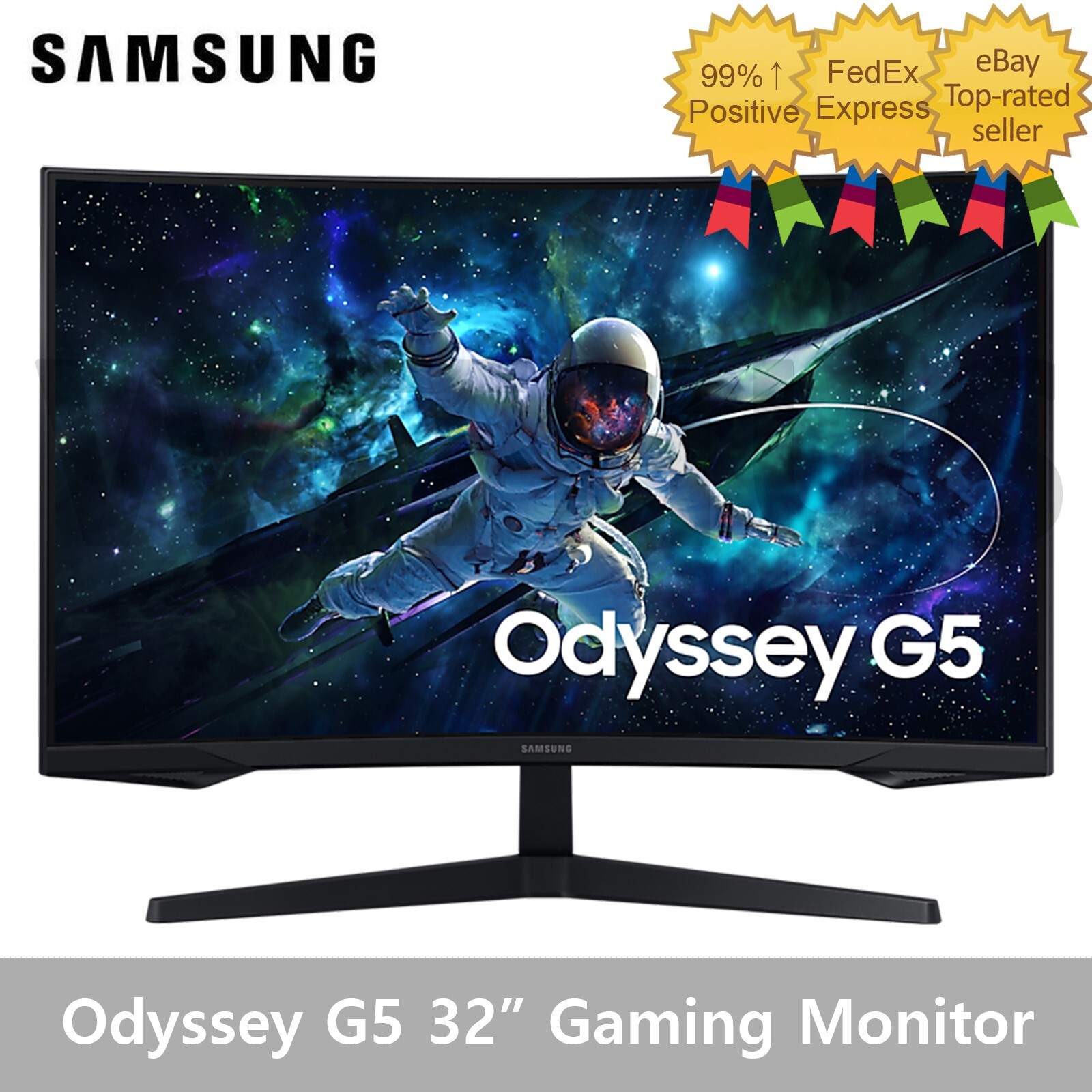 SAMSUNG Odyssey G5 G55C S32CG554 32″ Gaming Curved Monitor 1000R QHD 165Hz 1ms