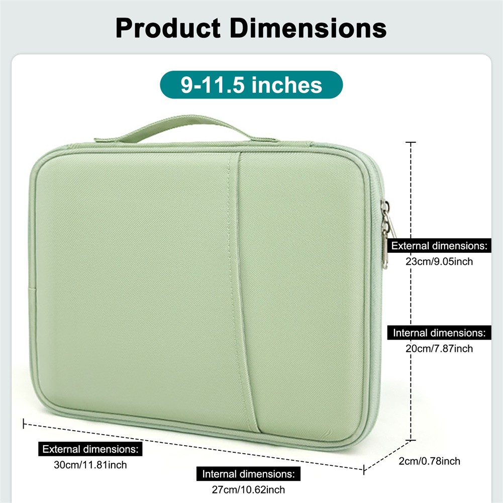 Laptop Carrying Sleeve Protective Bag Case w/ Handle for iPad 9-11.5/12-13.3 in