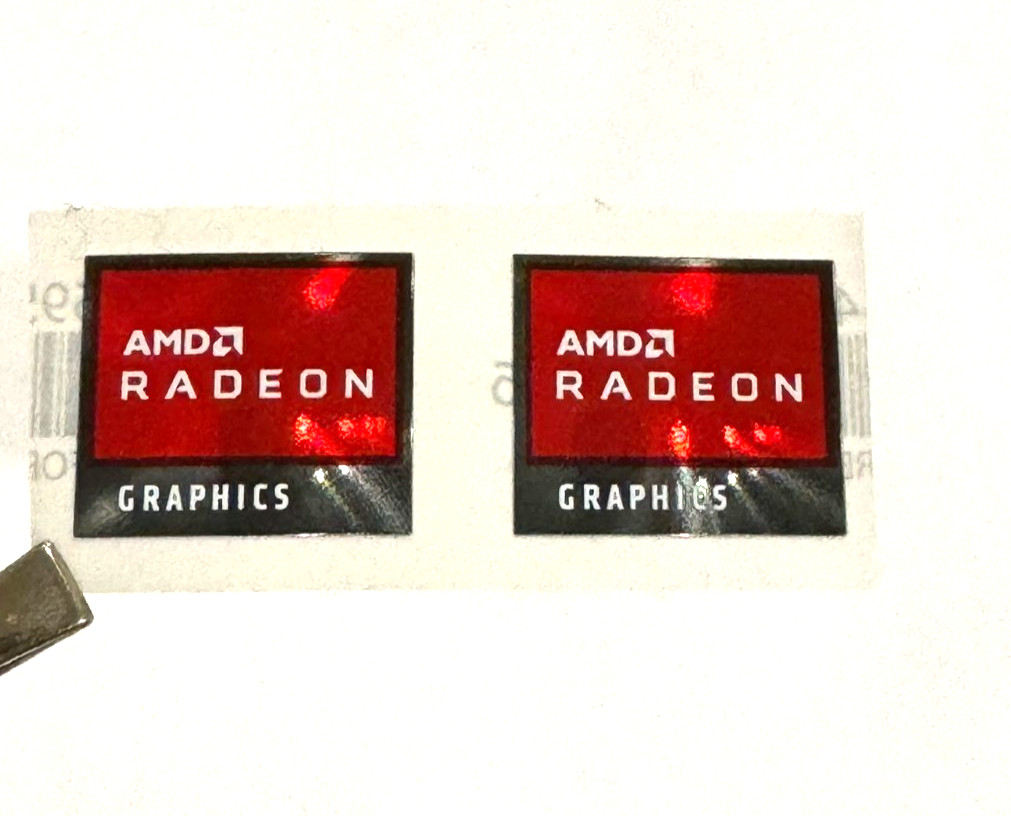 2pcs AMD Radeon Graphics Desktop / Laptop Custom Sticker Label 19mm x 16mm #1