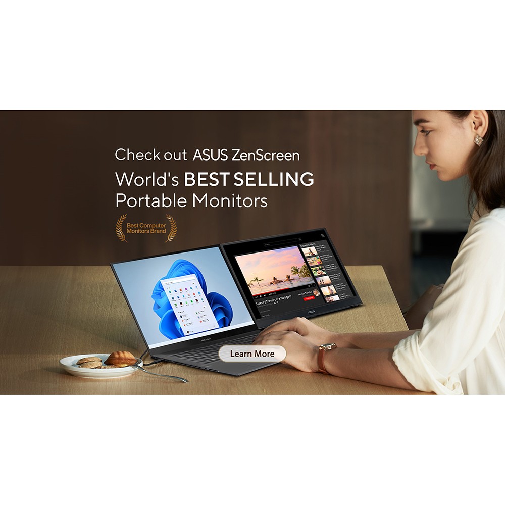 ASUS 16″ ZenScreen Portable USB Monitor in Black – MB169CK