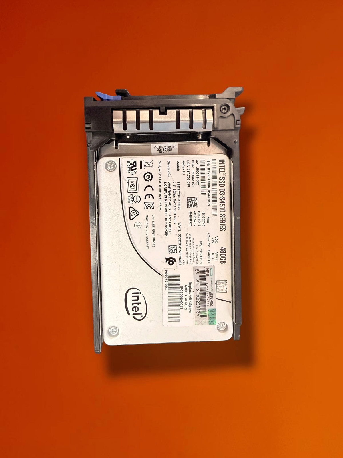 480GB Intel SSD D3-S4510 Series SSDSC2KB480G8 2.5″ 6Gb/s SATA | Tested