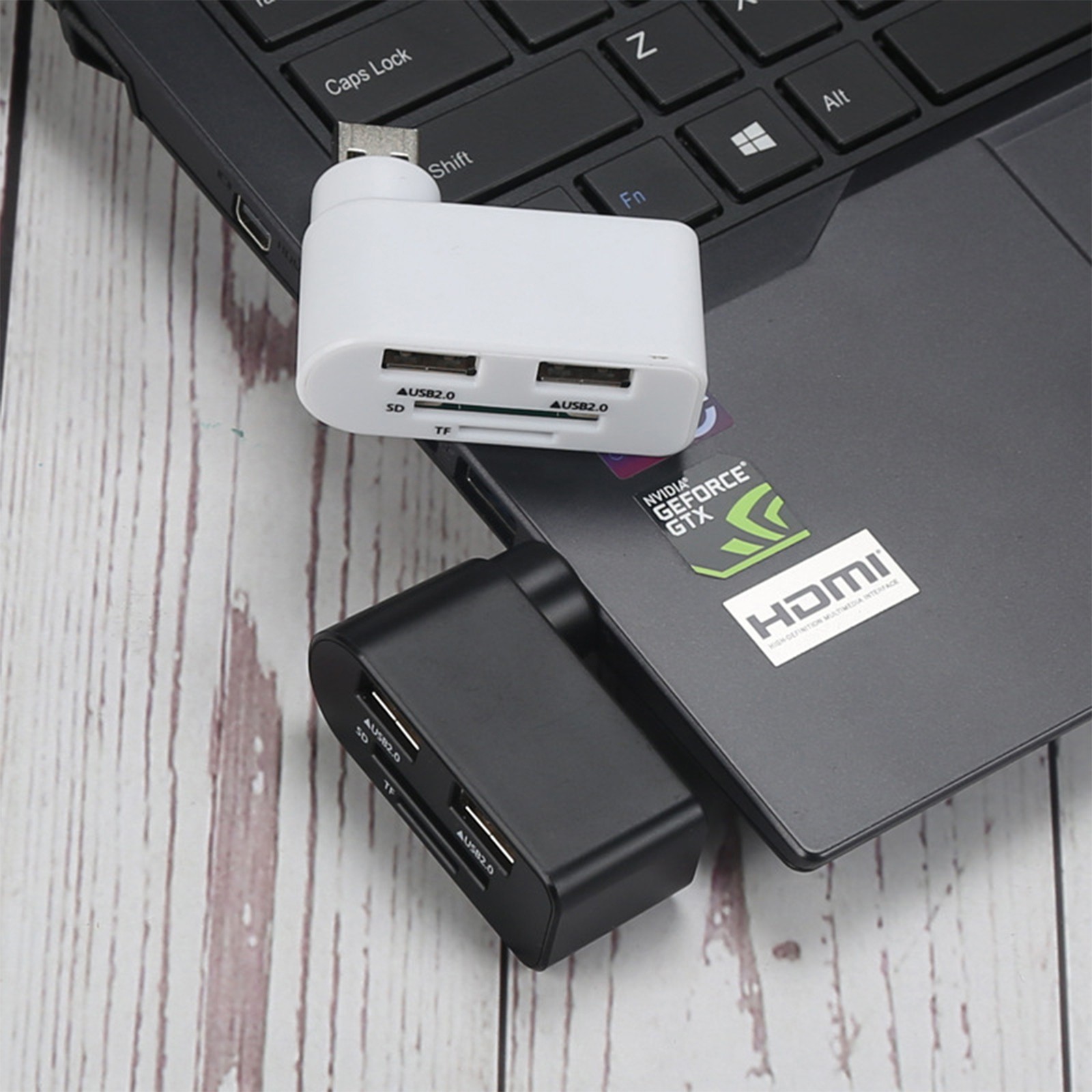 4 in 1 Rotatable USB Hub C to HDMI Adapter Portable SD Card Reader