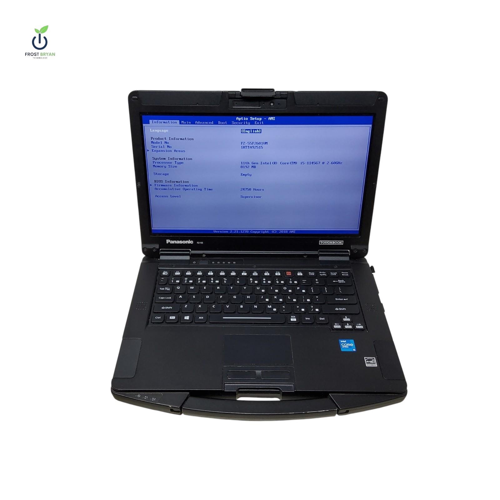 PANASONIC FZ55-2 Laptop i5-1145G7@2.60GHz 8GB No SSD/OS Grade D [DEFECTIVE]