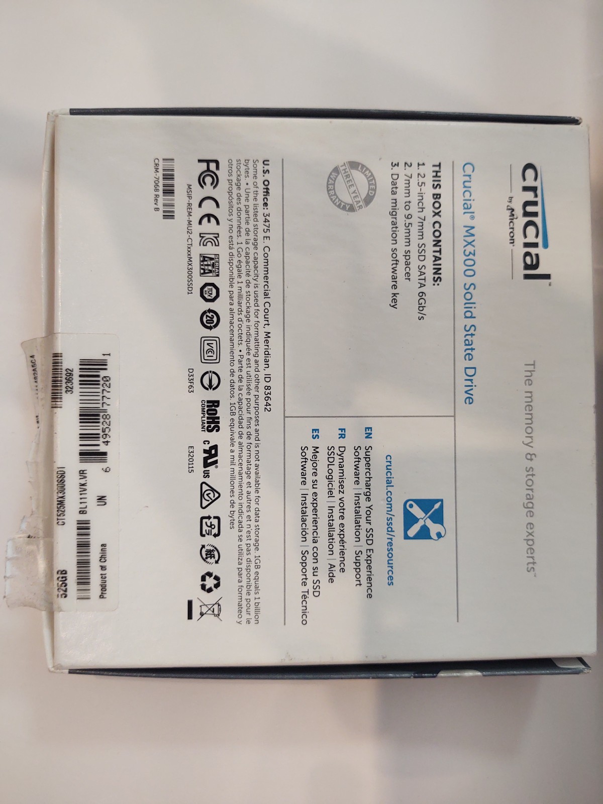 Crucial MX300 Solid State Hard Drive 525GB or 1/2 TB SSD Laptop 2.5″ TESTED GOOD