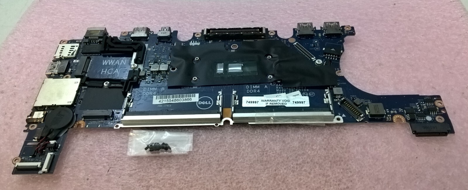 Dell Latitude E7270 Motherboard with i5-6300U 2.4GHz CPU Intel HD Graphics H7Y7K
