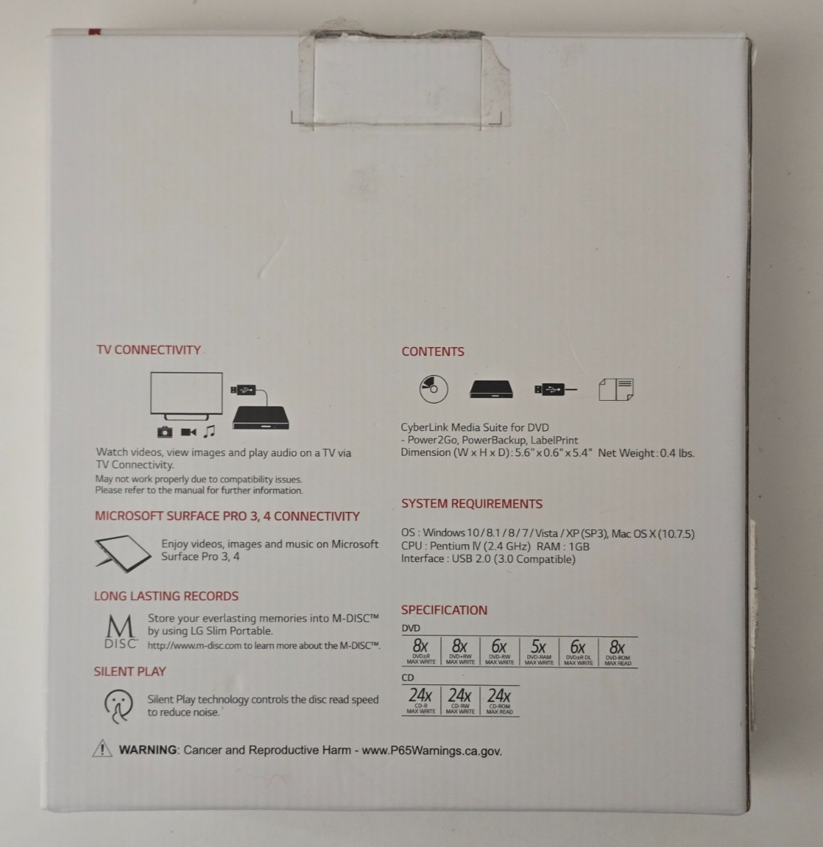 (OPEN BOX) LG GP65NS60 Ultra Slim Portable DVD Writer
