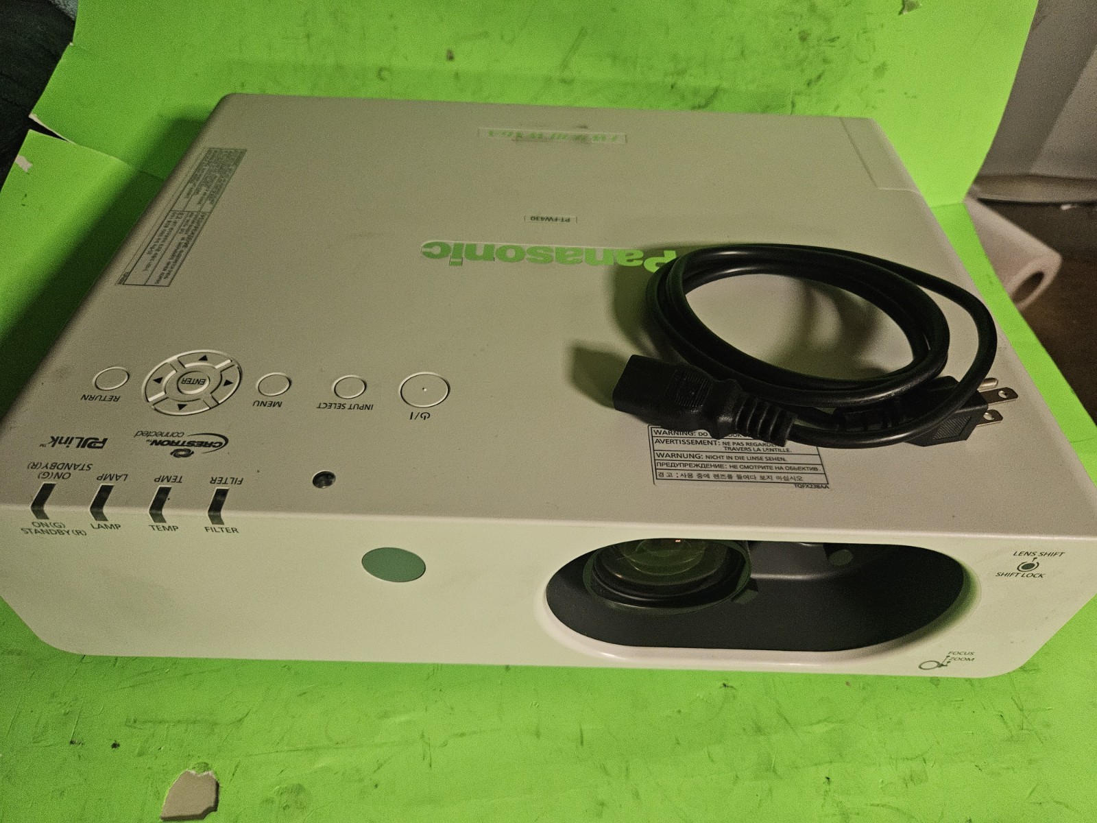 Panasonic PT-FW430U WXGA 3500 Lumens LCD Projector 2076H
