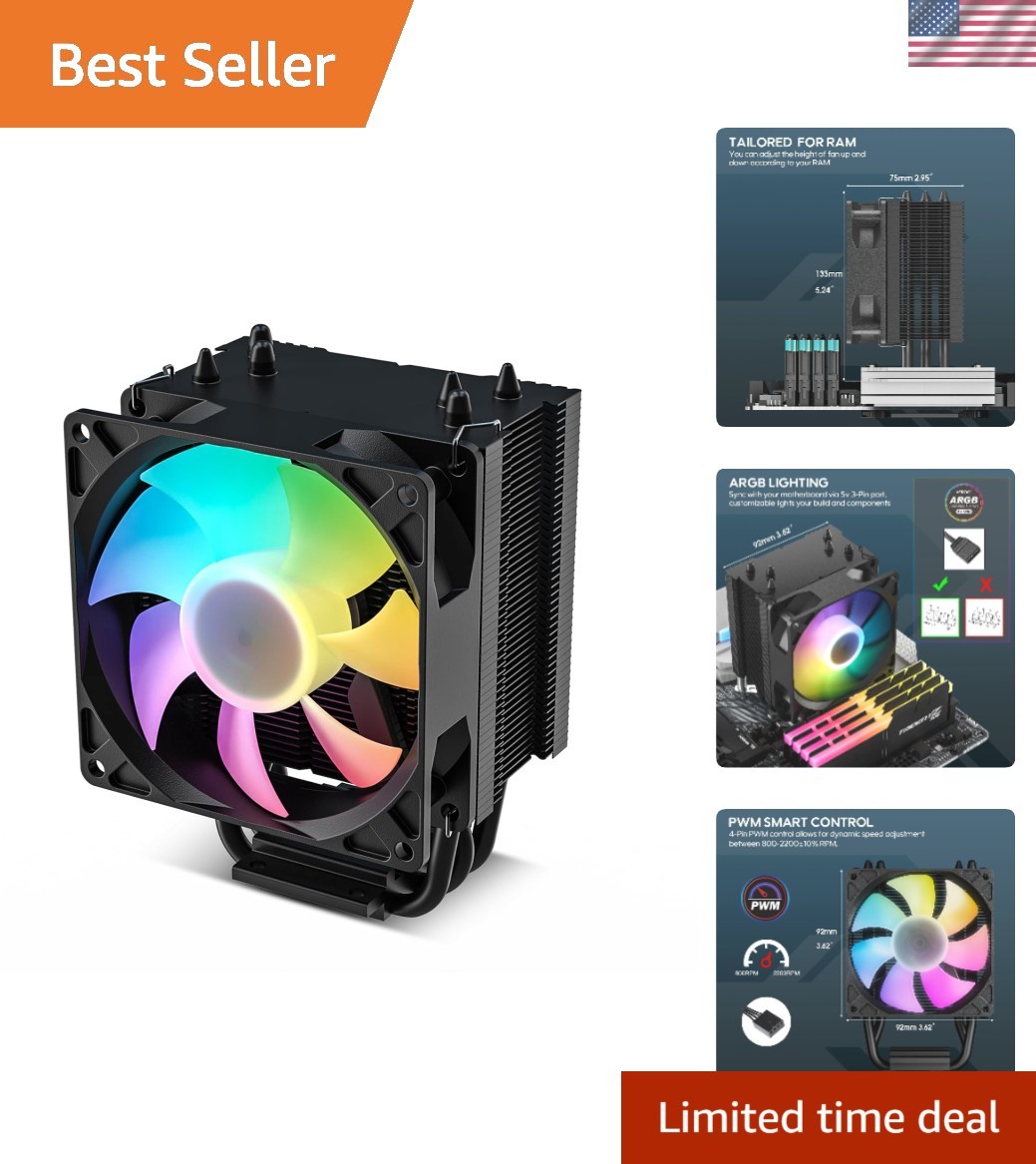 Efficient V3 CPU Cooler – Compact 133mm Design for AMD & Intel Systems