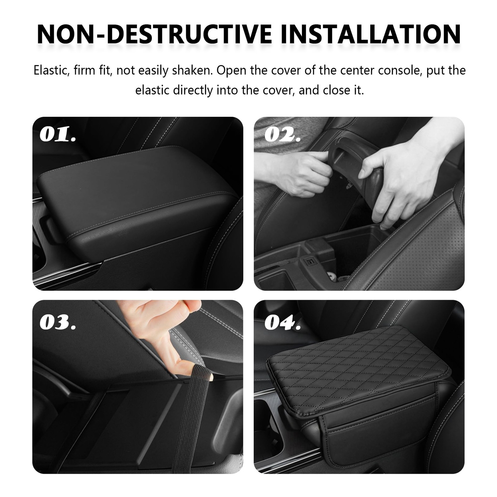 Stacool Upgraded Car Center Console 12.13*7.80*0.79 inch, Black