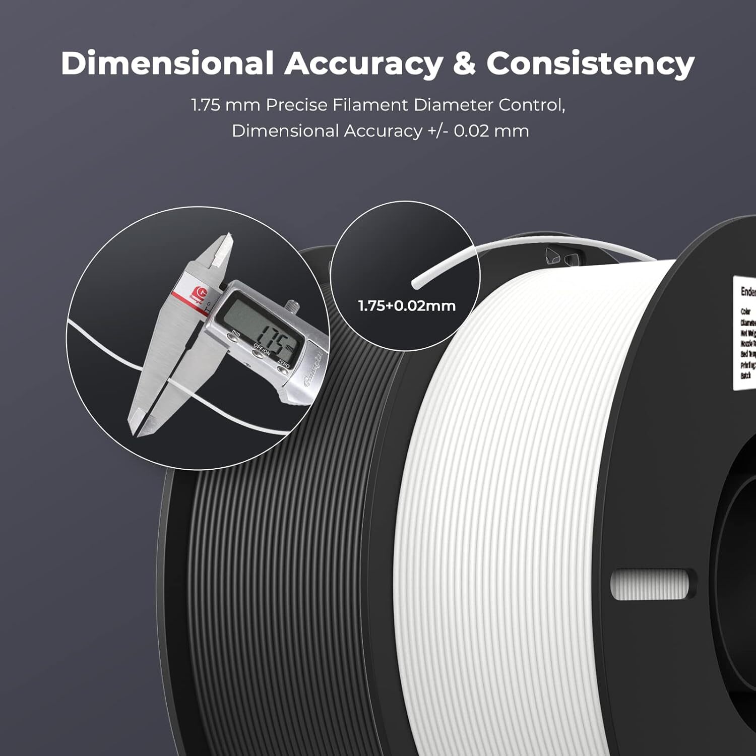 2 Pack Creality 3D Printer Filament 1.75mm 2KG Ender PLA Filament for 3D Printer