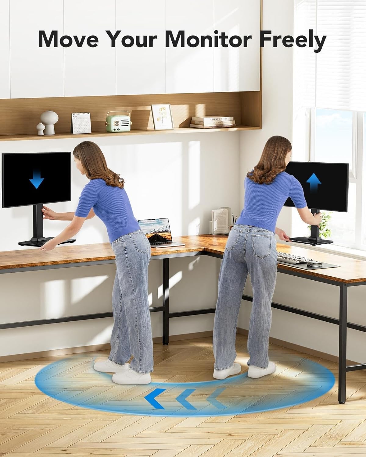 Monitor Stand, Freestanding VESA Mount for 13 to 34 Inch Screens, Holds up to…