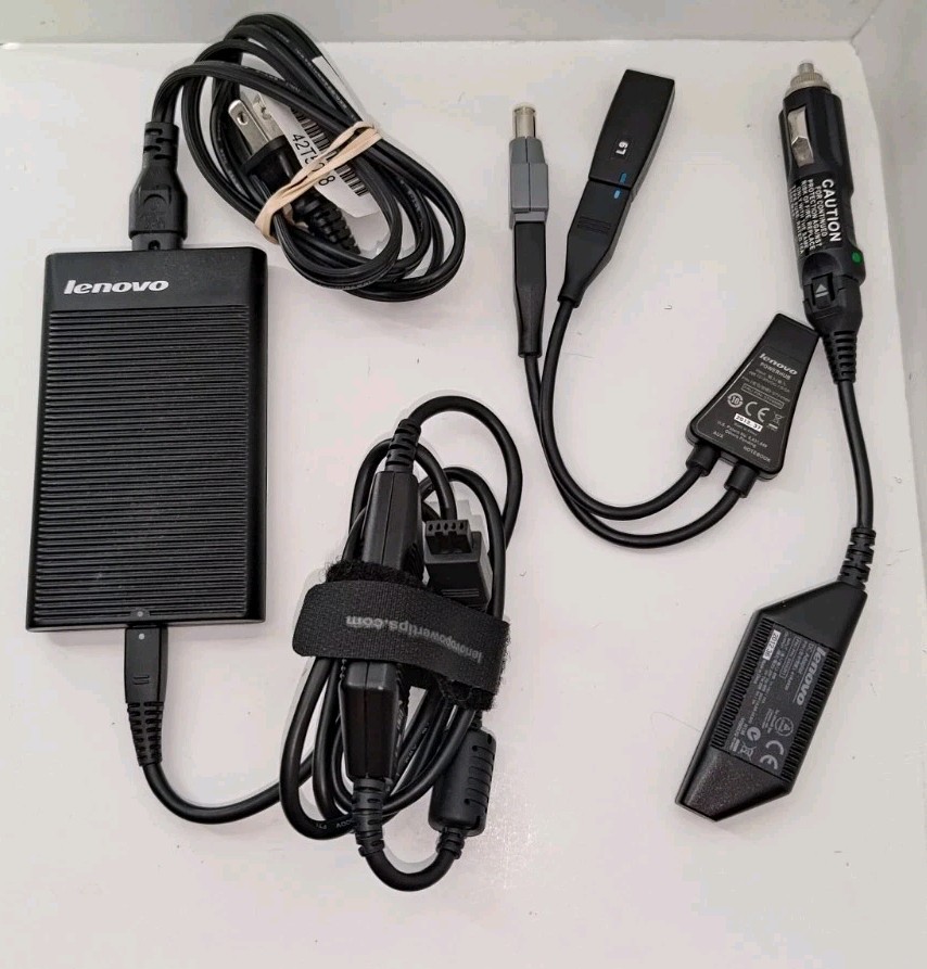 Lenovo 90W Ultra Slim AC/DC Combo Power Adapter & Car Charger 41R4538 20V 4.5A