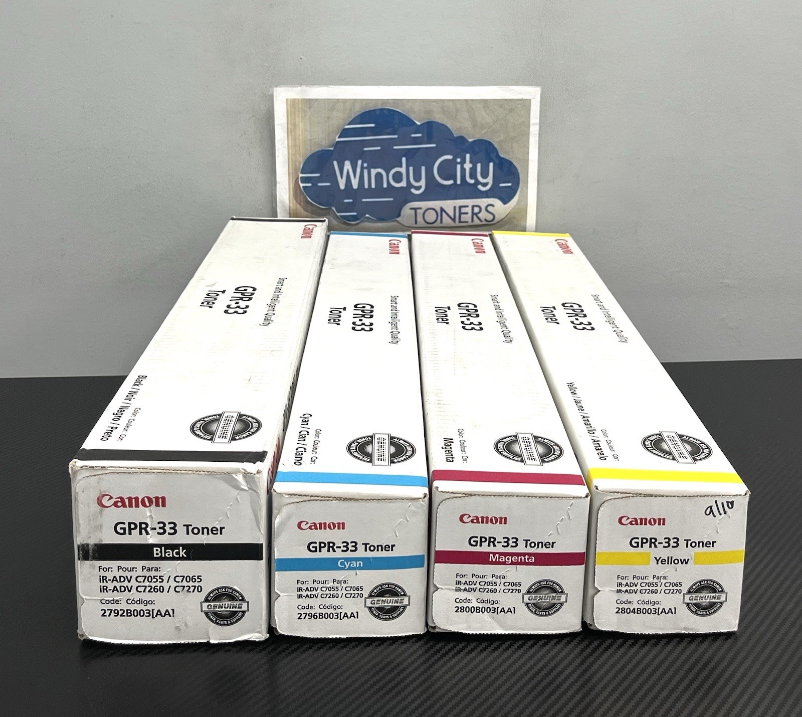 Canon GPR-33 Toner Cartridge Set KCMY For C7055 C7065 C7260 C7270 Genuine New