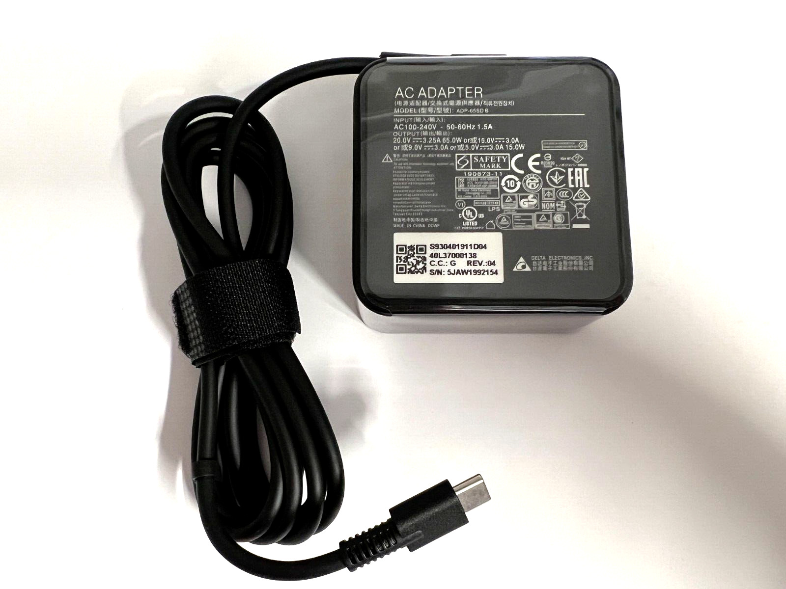 MSI 65W USB-C Laptop Charger ADP-65SD B For MSI Modern 15 A11MU-654 MS-1552