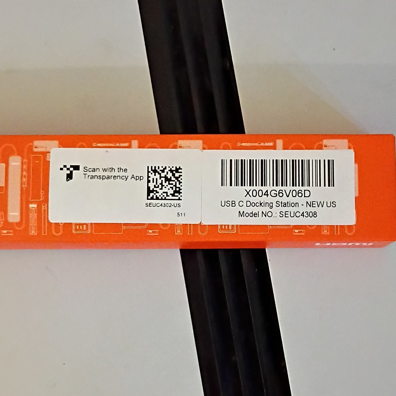 Lenovo USB-C Docking Station SEUC4308/X004G6V06D w/ Built-In USB Port