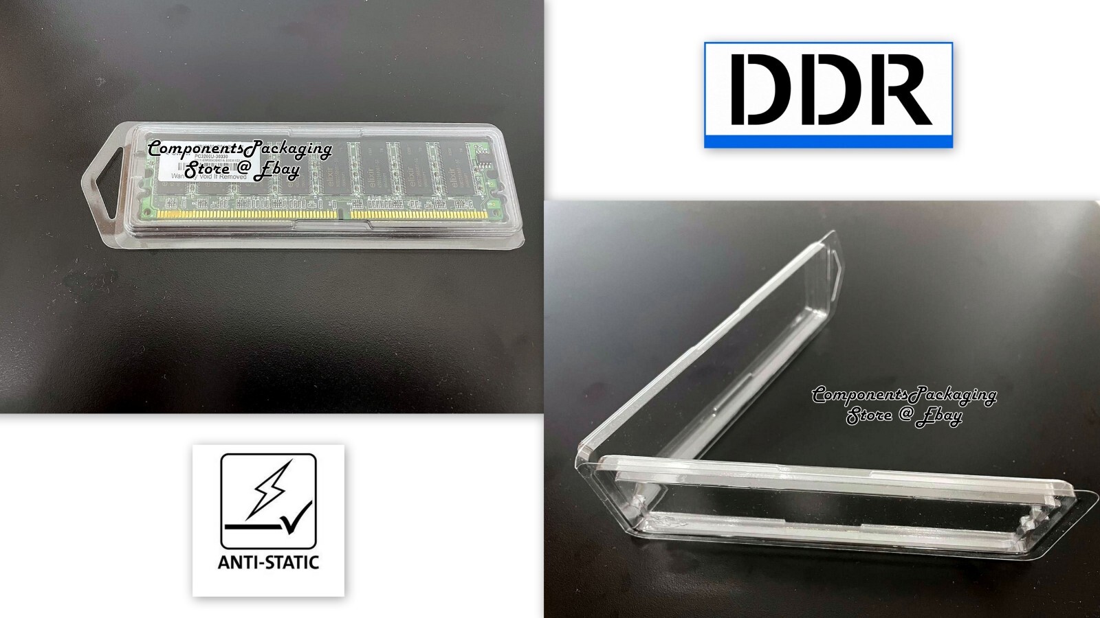 DDR4 PC4 Memory Clam Shell Case for DIMMs Anti Static ESD – Lot of 12 25 40 80