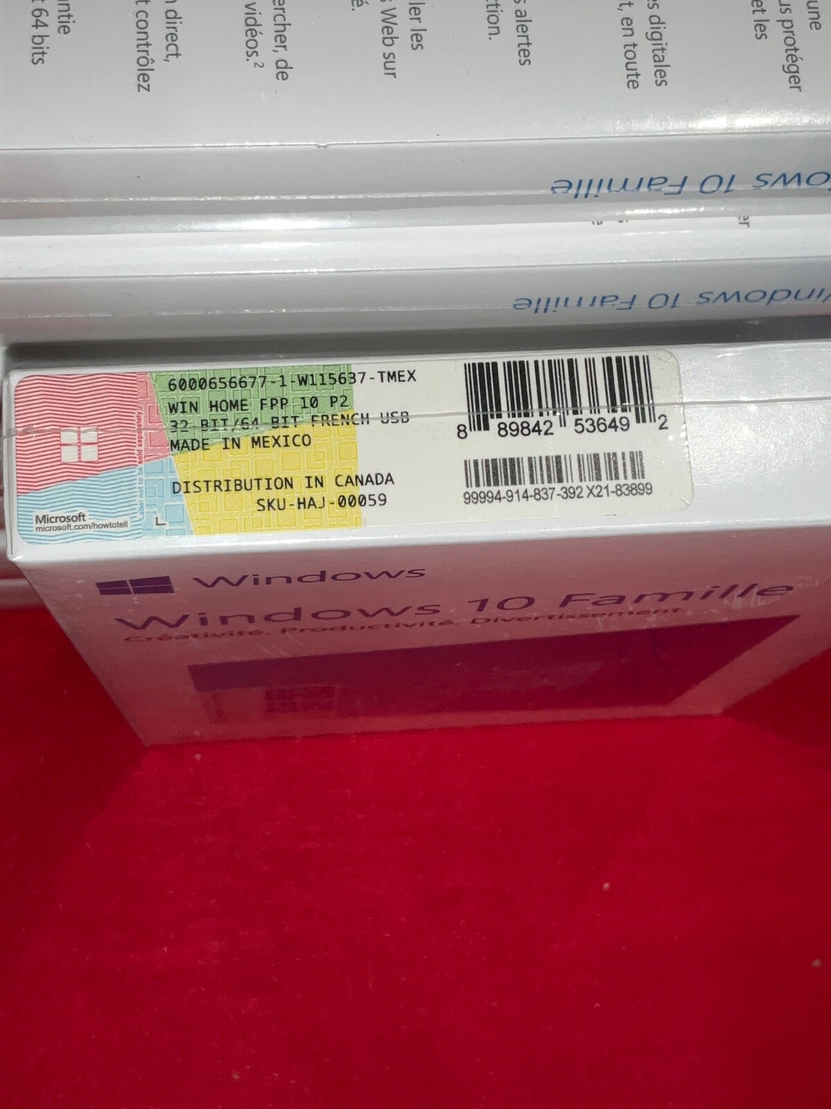 Microsoft Windows 10 FAMILY Home Edition French HAJ-00059 NEW SEALED RETAIL✅❤️️