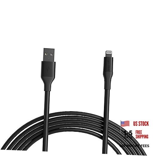 Apple MFi Certified USB-A to Lightning Charger Cable for iPhone 10 feet Black
