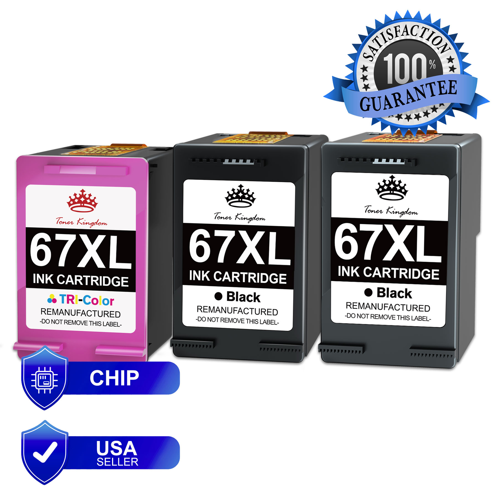 67XL Black Color Ink Cartridge for HP ENVY 6055 6455 6458 DeskJet Plus 4152 4155