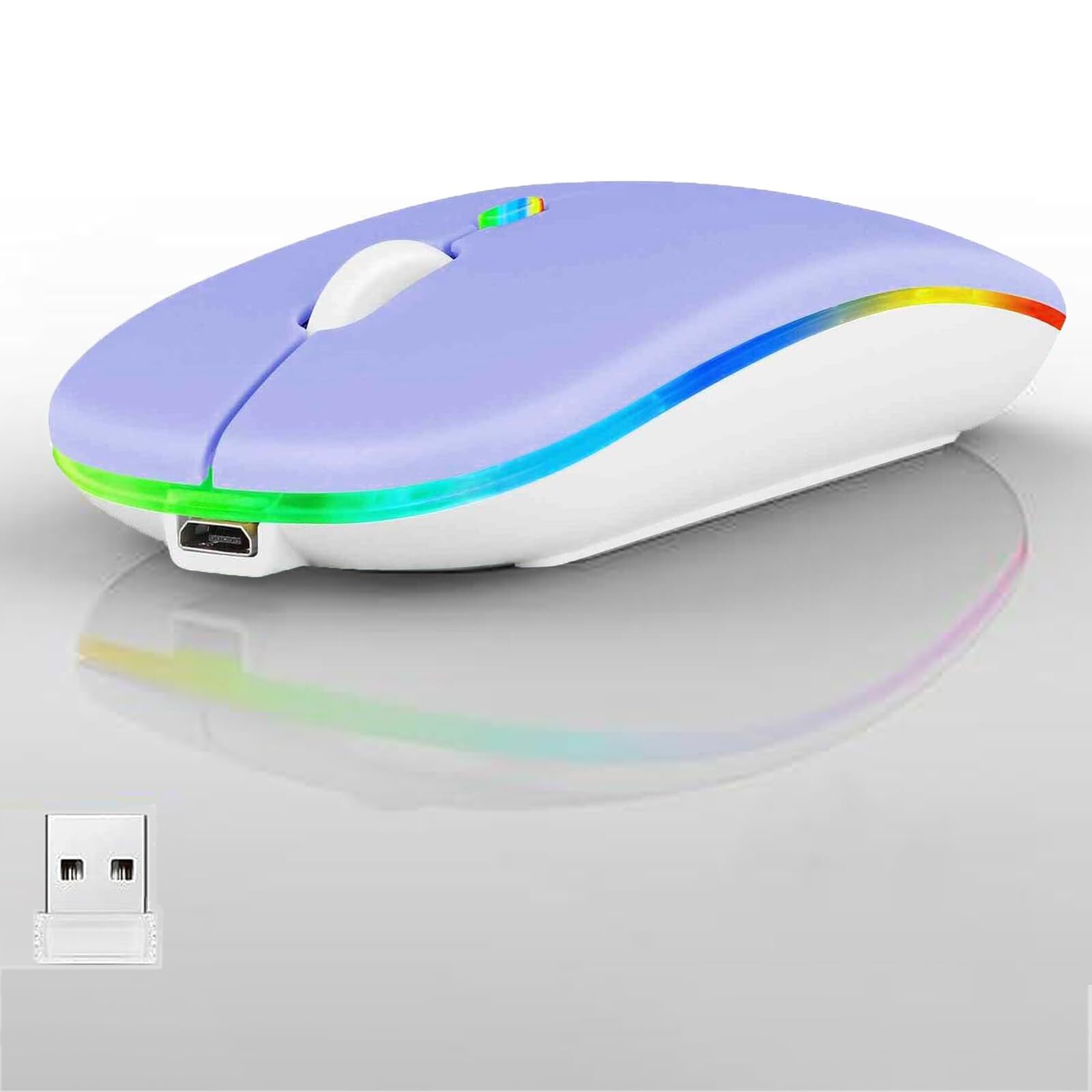 Rechargeable Wireless Slim Mouse 2.4G with USB Receiver for Notebook PC Laptop
