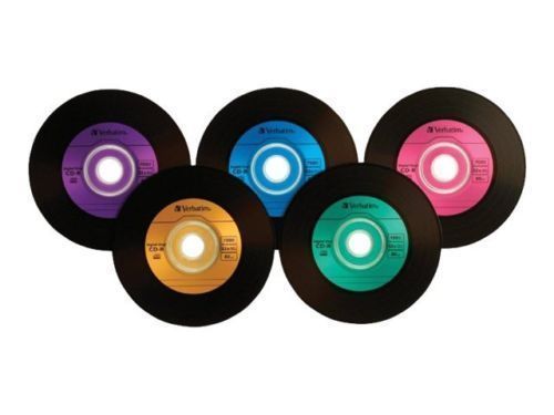 25 VERBATIM 700MB 52X CD-R Digital Vinyl 80Min Media Disc in Paper Sleeves