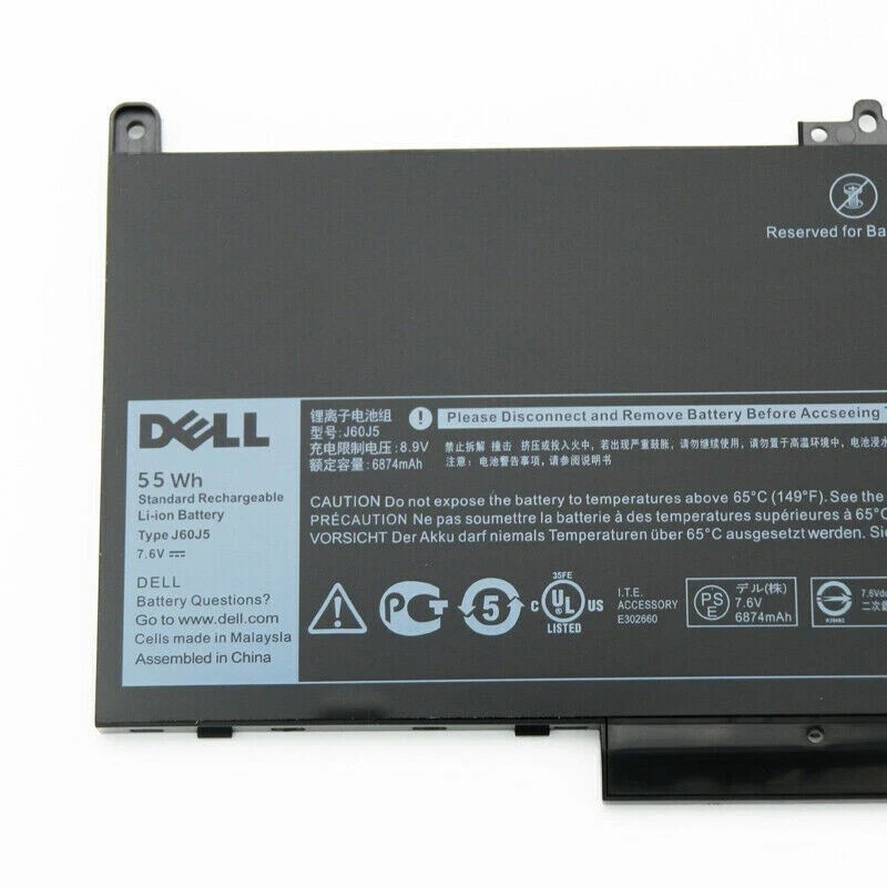 Genuine J60J5 Battery for Dell Latitude E7270 E7470 MC34Y 242WD GG4FM