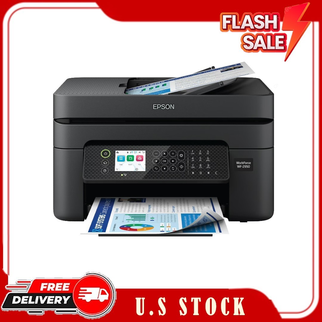 Epson WorkForce WF-2950 Wireless All-in-One Color Printer Scanner Copier Fax