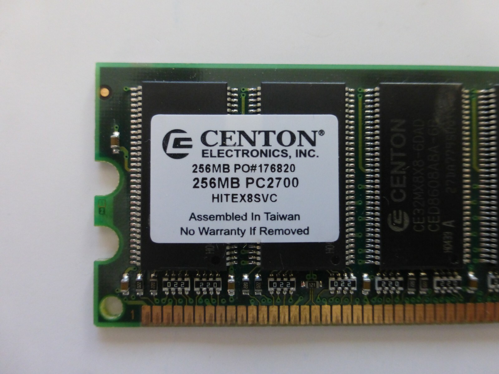 Centon 256MB PC2700 Desktop Memory (Pulled from a Working Desktop)