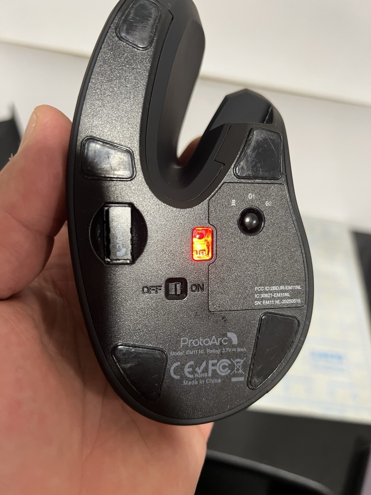 ProtoArc Ergonomic Vertical Mouse, EM11 NL Bluetooth Mouse Wireless, Black
