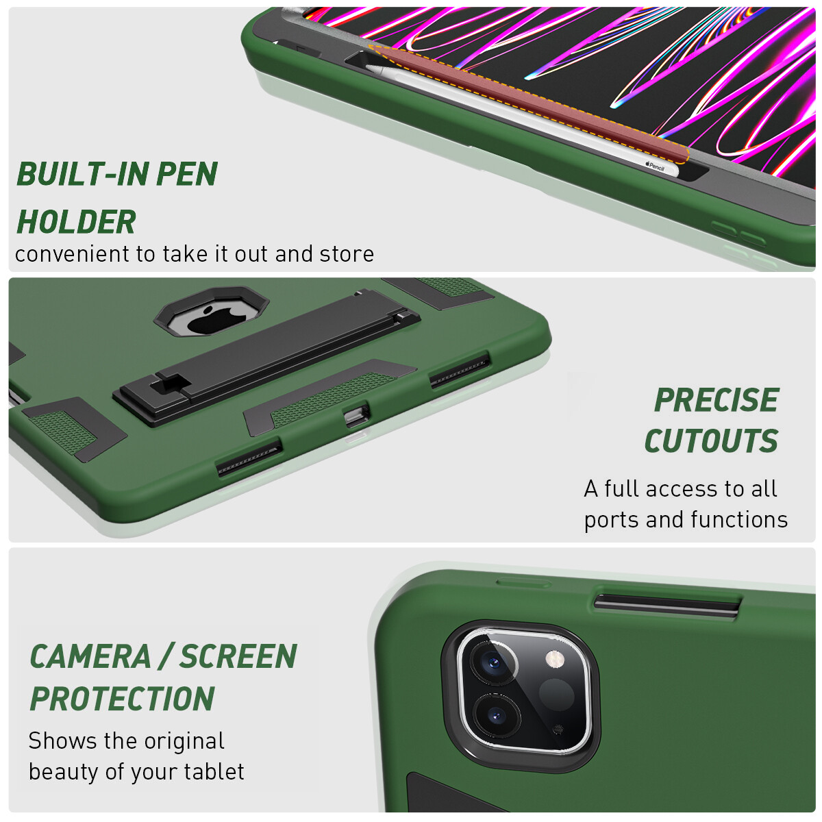 iPad Pro 12.9 inch Case (6th/5th/4th Gen, 2022/2021) Heavy Duty Shockproof Cover