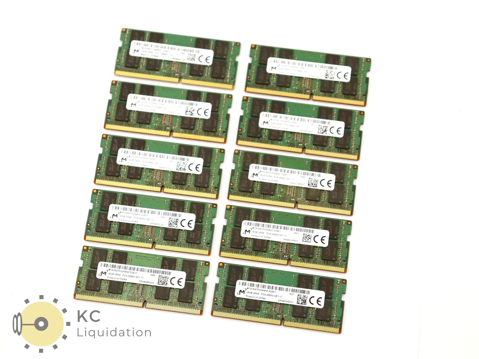 Micron Lot (10x16GB) DDR4 PC4-2666V 2Rx8 MTA16ATF2G64HZ SODIMM RAM Memory