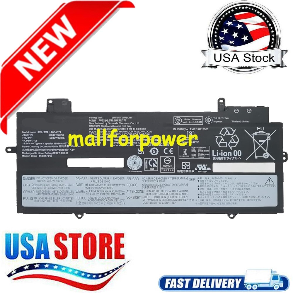 Battery L20C4P71 L20M4P71 For Lenovo ThinkPad X1 Yoga 6th Gen Series 5B10W13973