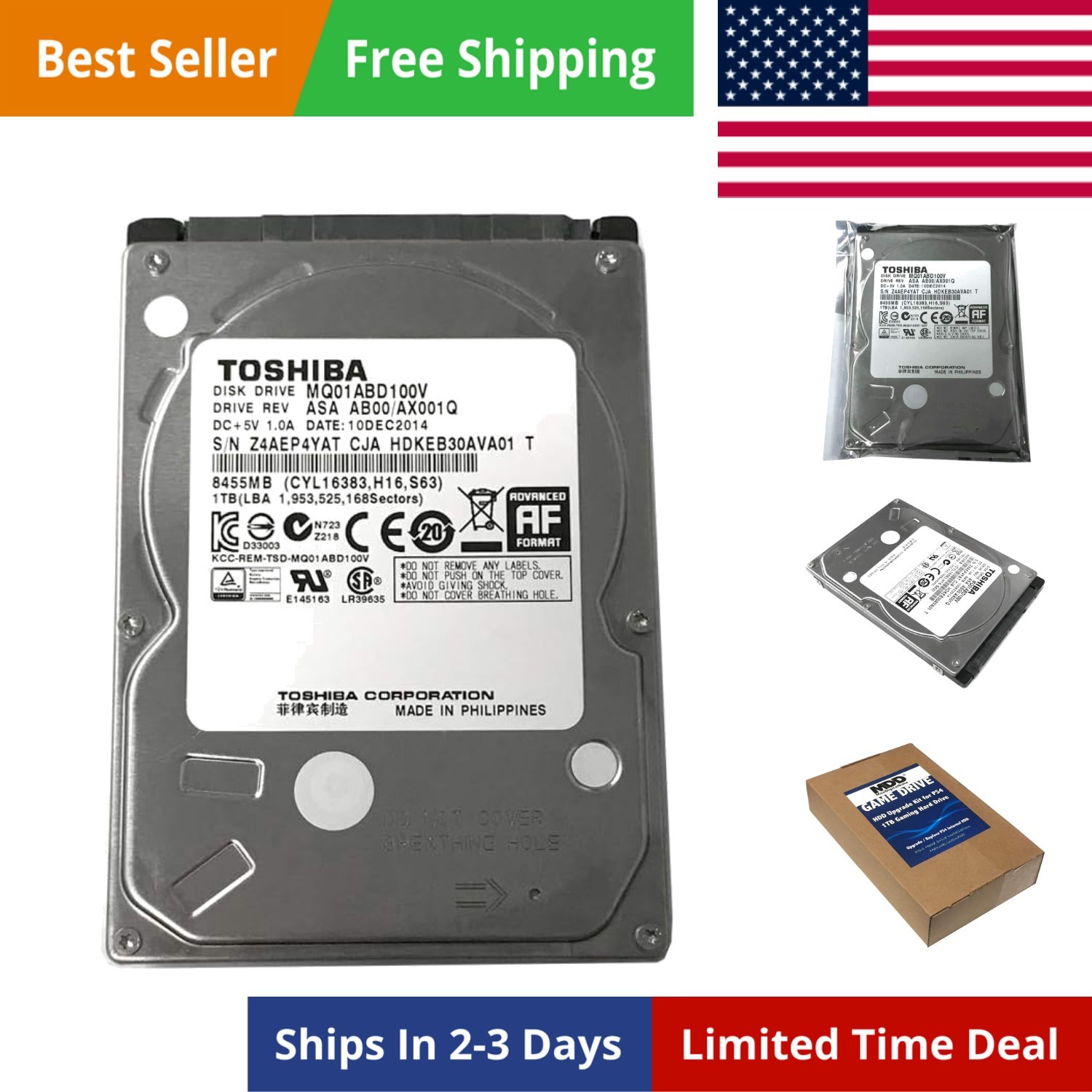 1TB 5400RPM 8MB Cache SATA 3.0Gb/s 2.5 inch PS3/PS4 Hard Drive – 3