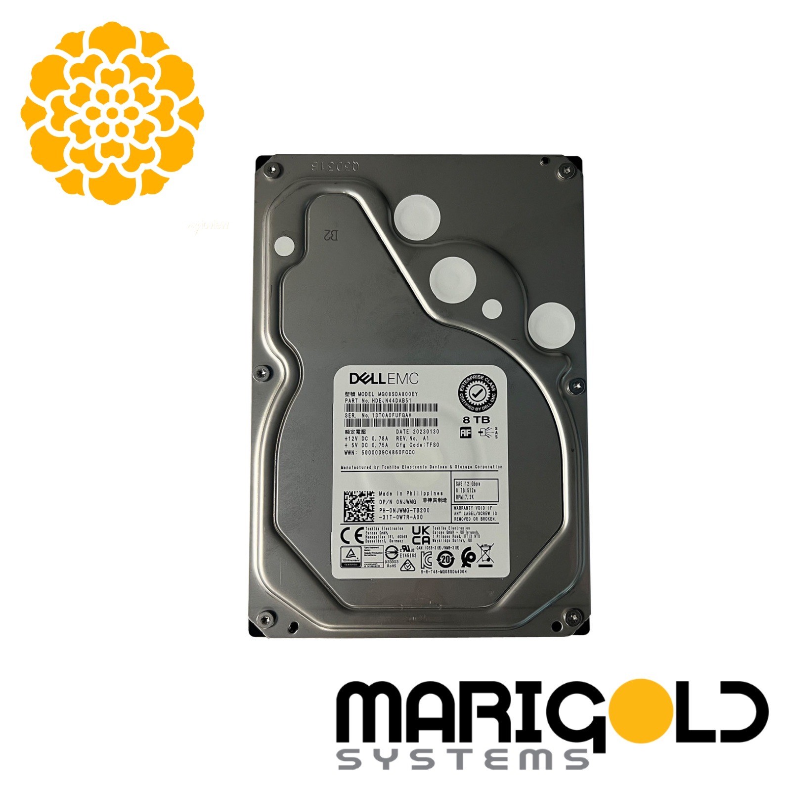 Dell 2TB 7.2K 6Gbps SATA HDD 512n in 3.5″ Tray 0Y4CD 00Y4CD