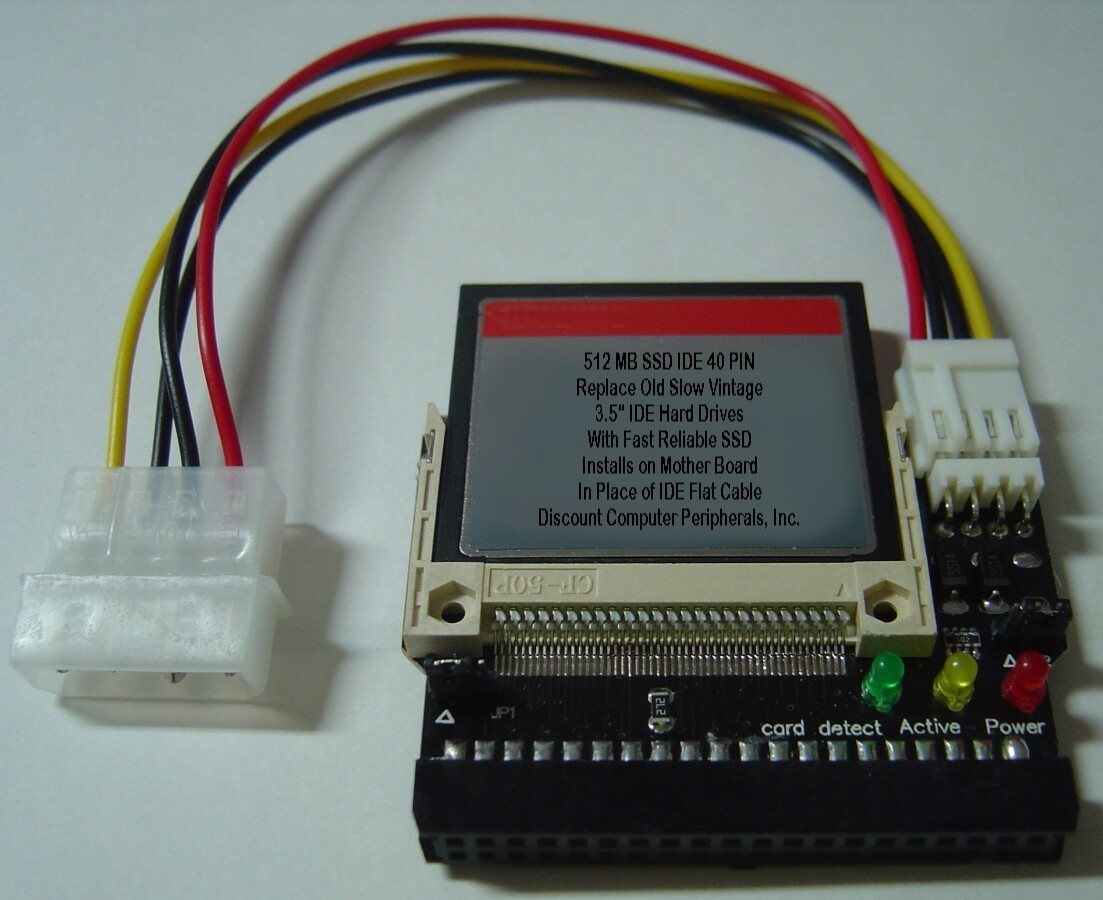 Replace Worn Out 3.5″ IDE Drives with 512 Megabyte DOM SSD 40 PIN IDE CF Card