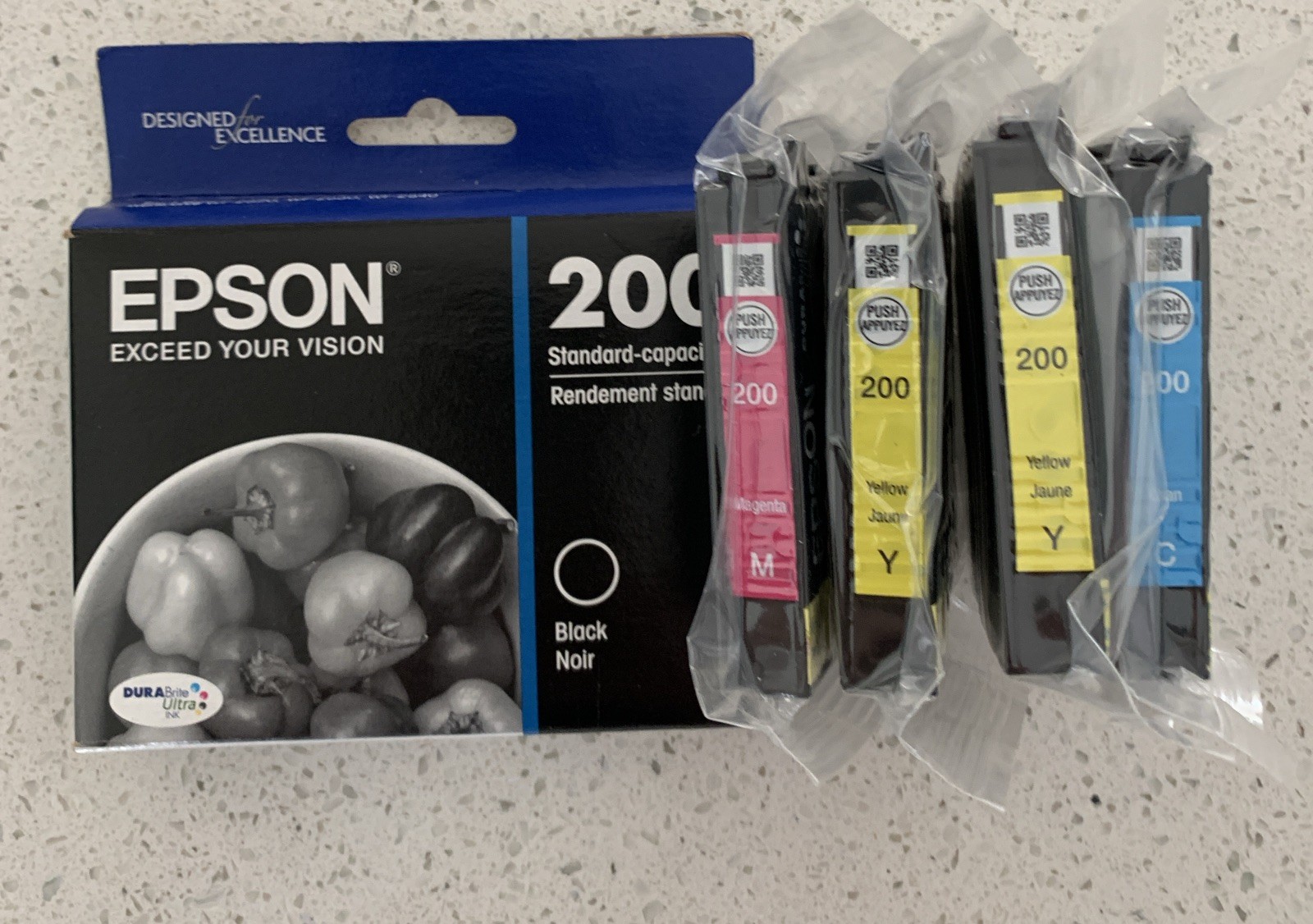 Epson Printer Ink Refill Cartridges 5 Open Box-black, Cyan, Magenta, 2 Yellow