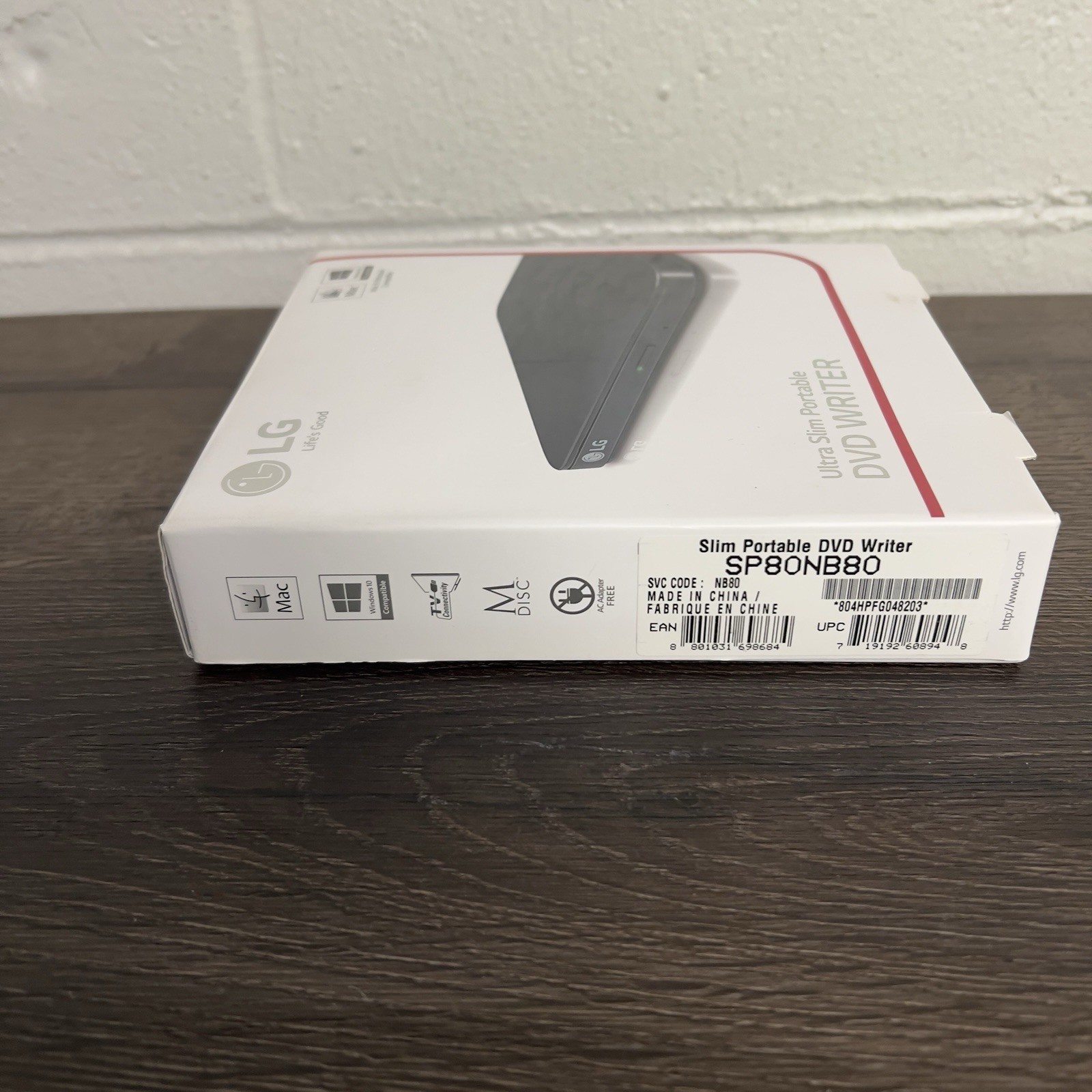 LG SP80NB80 Ultra Slim Portable External DVD Writer Mac Windows USB With Box