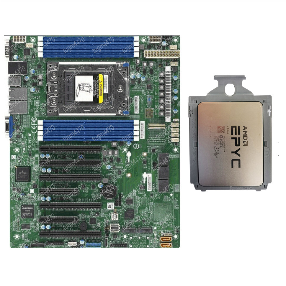 AMD epyc 7663+ Supermicro H12SSL-I 56-Core 112 threads 2.0ghz sp3 combination