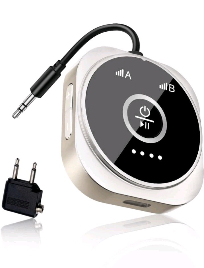 Bluetooth 5.4 Transmitter Receiver, aptX Low Latency, 24Hr Playtime, 3.5mm AUX