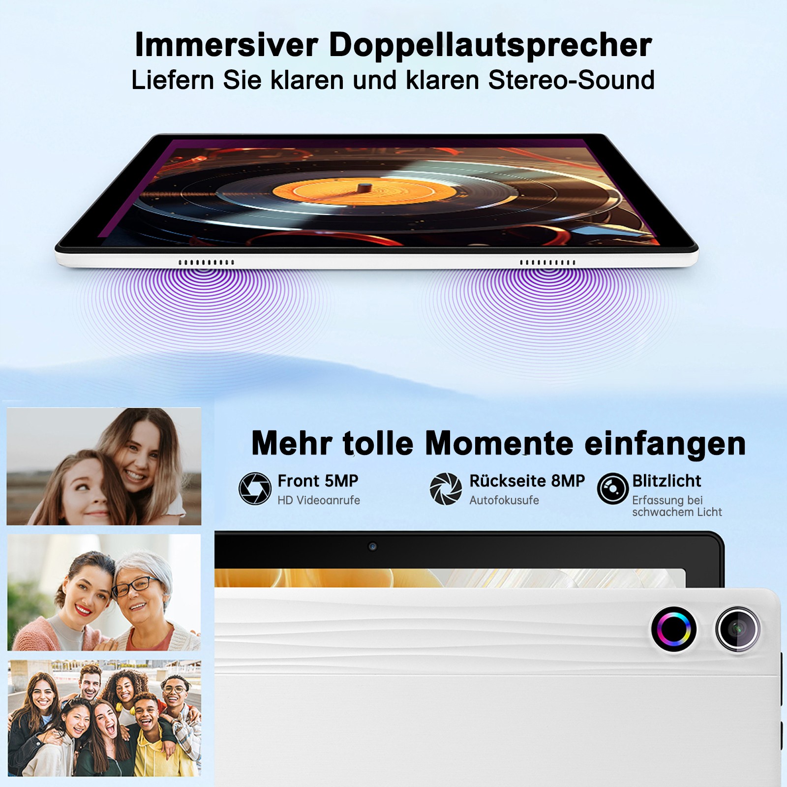 2026 Tablet 10.1 inch Android 15 Octa-Core 20GB+64GB with Keyboard+Mouse+Stylus