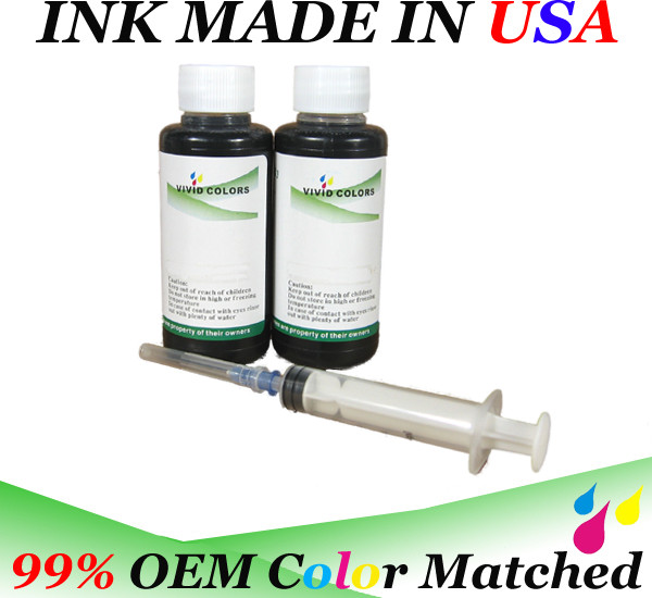 200ml Black bulk refill ink kit with syringe for ALL HP inkjet printer
