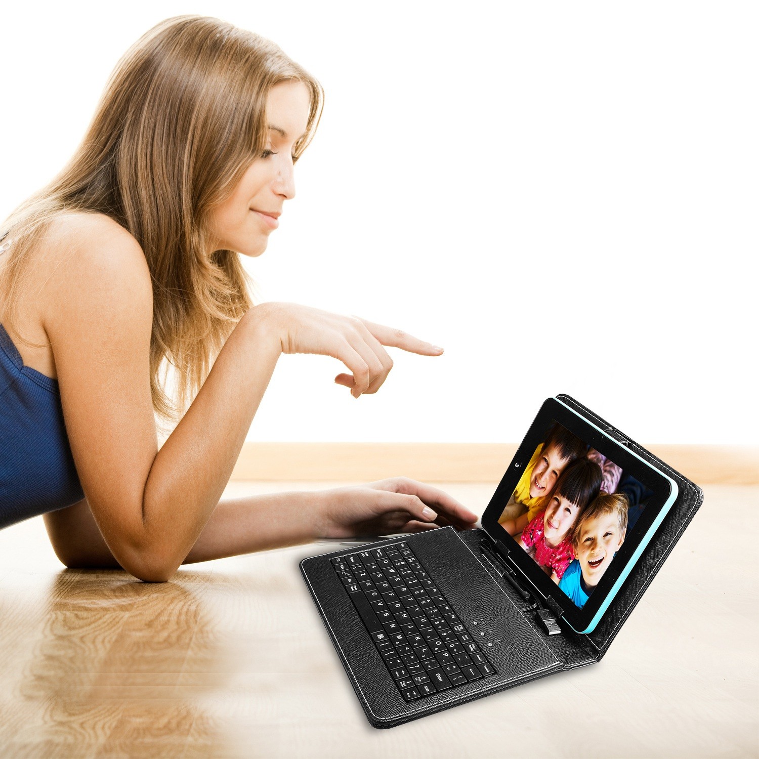 Folio PU Leather Case Stand Cover with USB keyboard For 8″ Universal Tablet Ipad