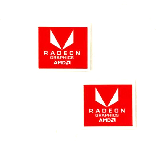 2 x AMD Radeon Vega Graphics Desktop / Laptop Sticker Label 20mm x 17mm