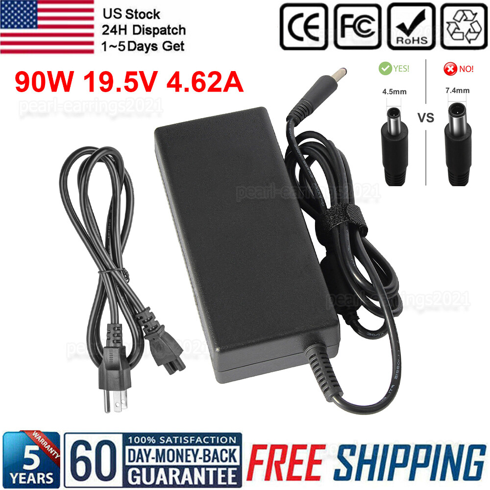 90W AC Adapter Charger For Dell Inspiron 16 Plus 7610 Laptop Power Supply Cord