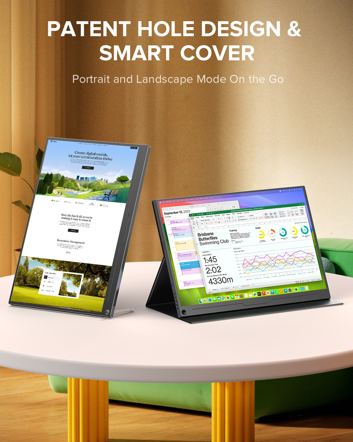 15.6″ IPS Ultra-thin Portable Monitor 1080P Display USB-C Type-C 2*Speakers Used
