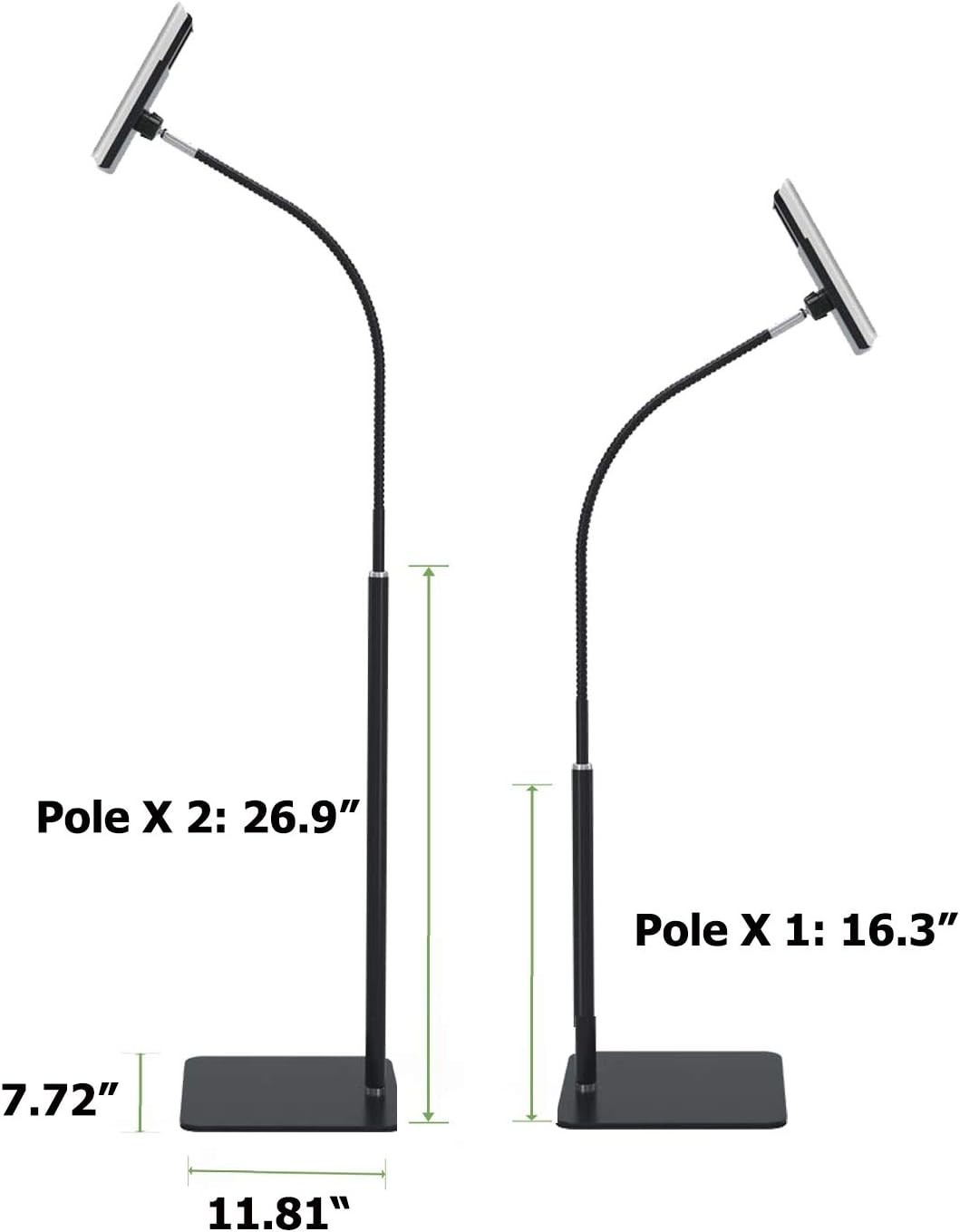 Tablet Floor Stand with Flexible Gooseneck and Stable Aluminum Base Suitable …