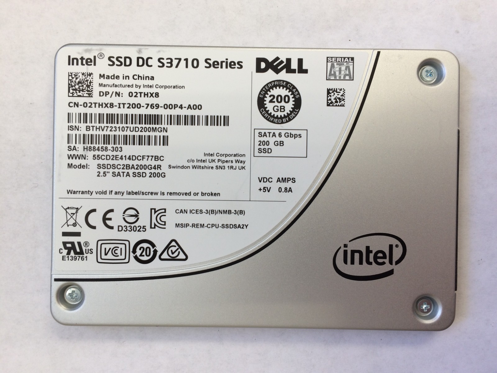 Intel or Seagate 200GB SSD SATA 2.5″ Solid State Drive