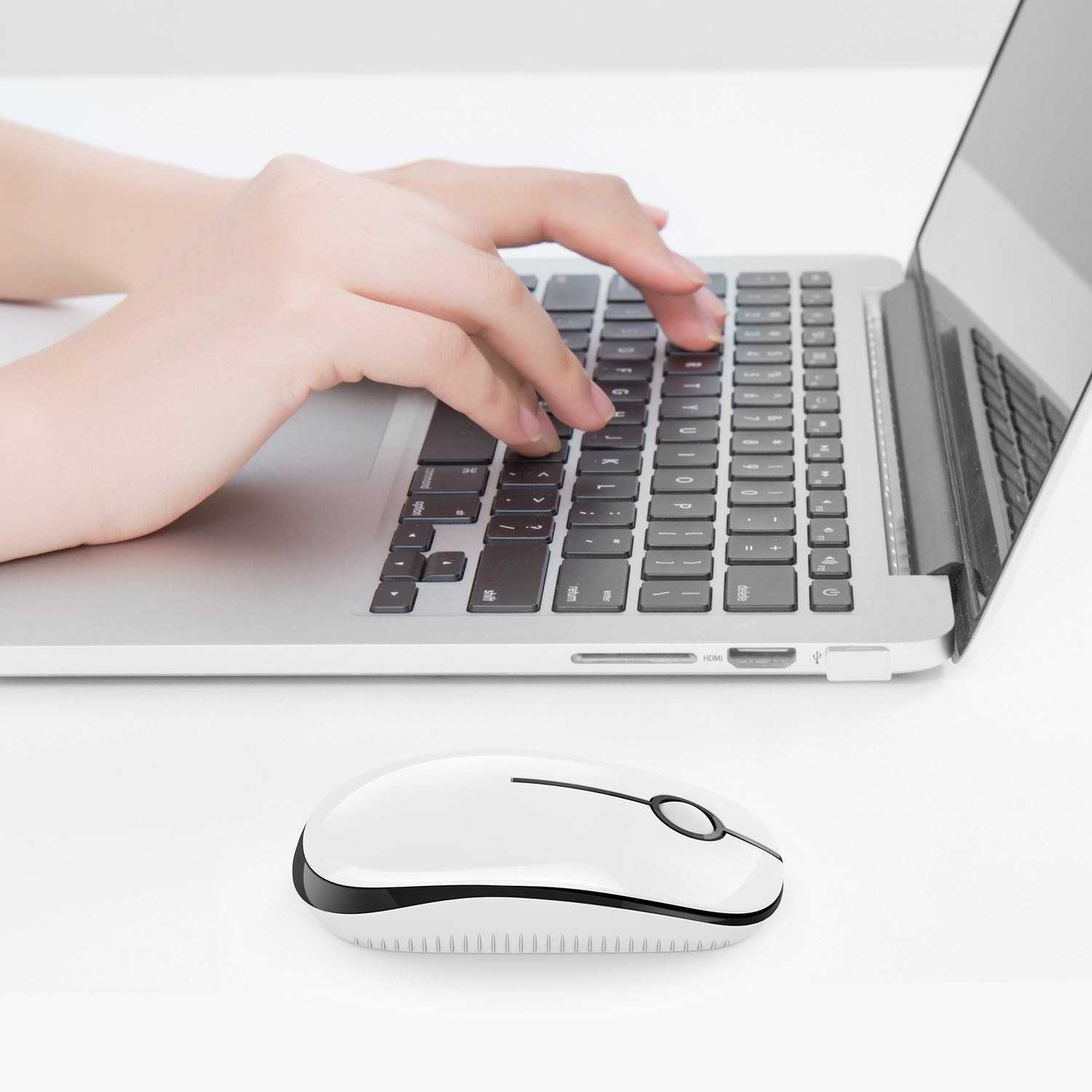 Wireless Mouse, 2.4G Slim Portable Computer Mice with Nano Receiver for Notebook